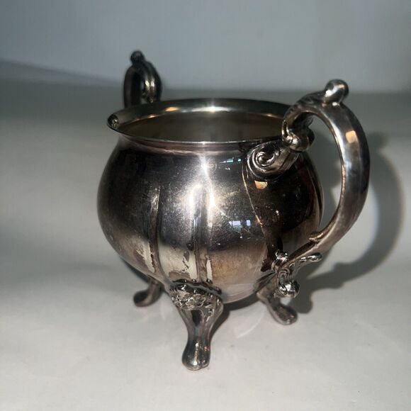 Vintage Sugar Bowl Silver Plate Unmarked - Picture 7 of 13